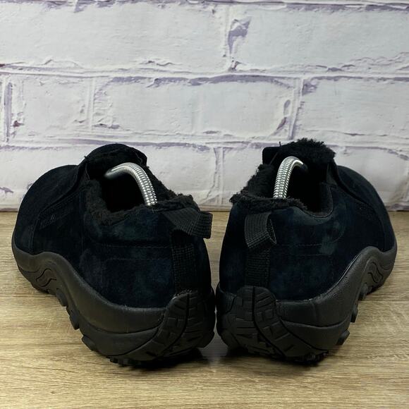 Merrell Jungle Moc Black Cozy Lined Slip On Shoes Men's Size 11.5 Suede Comfort - Picture 4 of 8